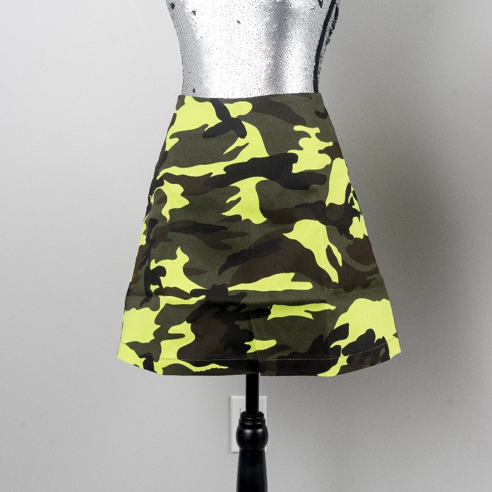 NWT The Fran Camouflage-Print Cotton Mini Skirt